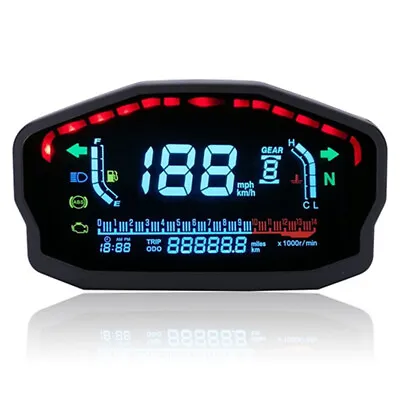 LCD Digital Motorcycle Odometer Speedometer Tachometer KM/H MPH Gauge Universal • $56.01