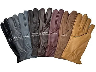 Men's GENUINE SHEEPSKIN Soft Leather Winter Gloves W/ Fleece Lining  S- 3XL • $21