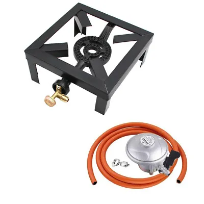 £35.90 • Buy Single Gas Ring Large Cast Iron Boiling Burner LPG Cooker Stove Camping 8KW S3F0