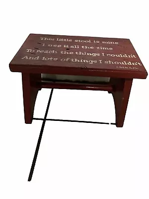 VTG  Sweet Childs Kids Wood Step Stool  1950's 60's Wooden Gem Mfg. Red Sturdy  • $39.99