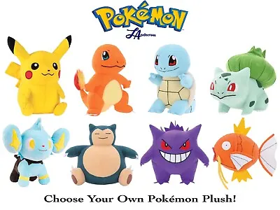 Official Pokemon Plush 6 -8   Pikachu Squirtle Charmander Gengar Stuffed Toy NWT • $12.57