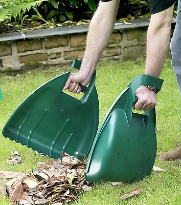 Leaf Grabber Pair Hand Held Collector Grabs Gather Leaves Garden Cleaning Scoops • £8.39