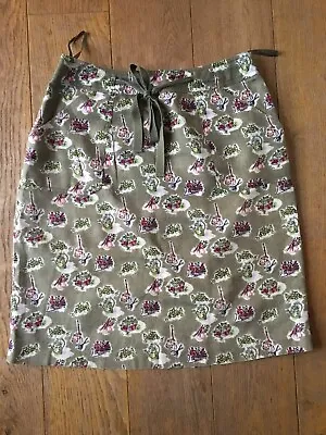 Laura Ashley. Printed Linen Lined Knee Length A-Line Skirt. Size 8. • £10.99