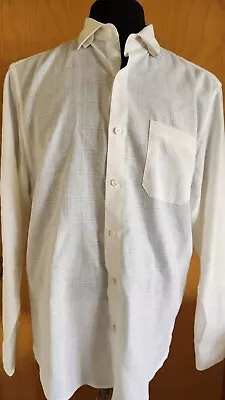 TOMMY BAHAMA Mens Shirt MEDIUM Off White Linen Blend Button Down Long Sleeve • $14.99