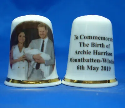 Birchcroft Thimble -- Prince Harry & Meghan Royal Baby Archie With Free Dome Box • £4.95