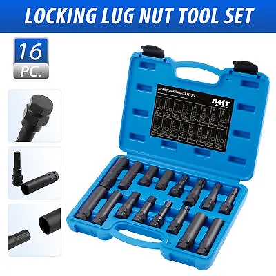 16pc Metric And SAE Lug Nut Master Key Set For Spline Star Hex Locking Lug Nuts • $42.56