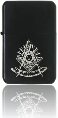 Gifts Infinity Masonic Past Master Matt Black Finish Wind Proof Oil Lighter • $11.95
