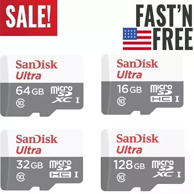 SanDisk Micro SD Card 16GB 32GB 64GB 128GB TF Class 10 For Smartphones Tablets  • $7.50