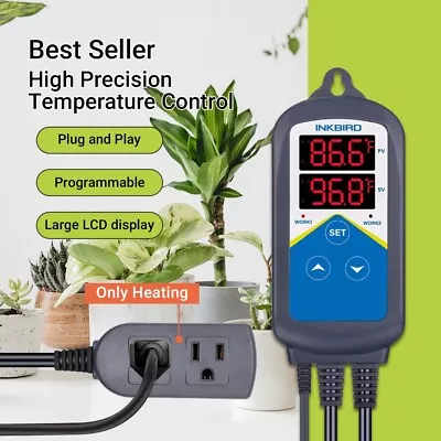 $26.79 • Buy Outlets Thermostat Temperture Controller Incubation ITC-306T Dual Heater 10A Fan
