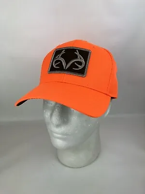 Realtree Hunter Orange Buck Antler Hat Cap Hook & Loop Adjustable • $11.99