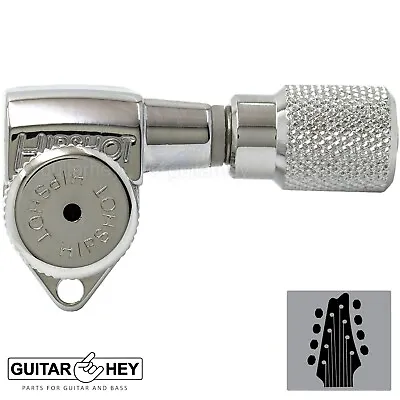 NEW Hipshot 8-String Grip-Lock LOCKING TUNERS Knurled Buttons 4x4 Set - CHROME • $139.95