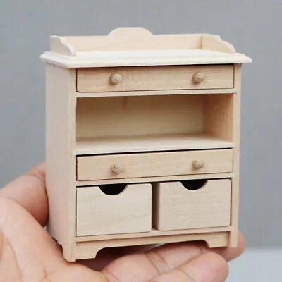 1:12 Scale Miniature Dollhouse Kitchen Cabinet Furniture Accessories Plain Wood • $15.99