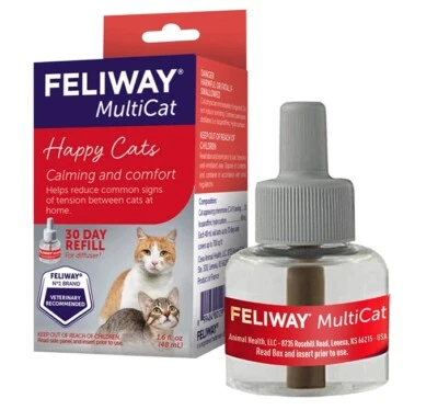 $65.89 • Buy FELIWAY MultiCat Calming Diffuser Refill 48 Ml Economy Pack Vet Recommended 