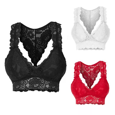 Womens Sexy Lace Bralette Crop Top Bustier Bra Cami Vest Tank Underwear Lingerie • £5.79