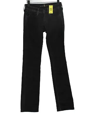 7 For All Mankind Women's Jeans W 26 In Black Cotton With Elastane Straight • £10.30