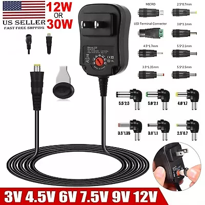 12W / 30W Muti Universal AC To DC 3V~12V Adjustable Power Adapter Supply Charger • $14.49