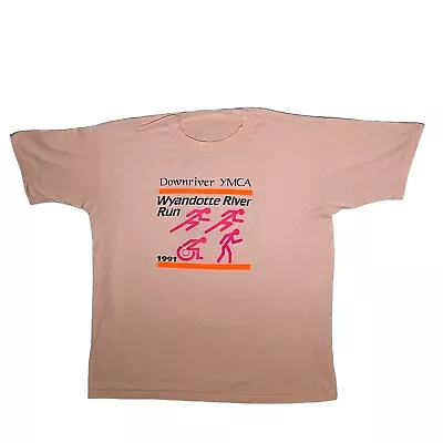 Bud Light Hospital Run YMCA Pastel Pink Orange Neon T-shirt L 90s Vintage • $20