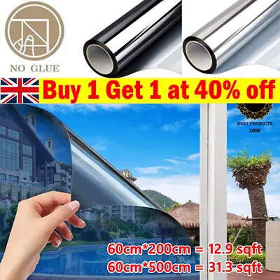 One Way Mirror Window Film UV-Reflective Solar Tint Foil Home Glass Sticker*UU • £3.39