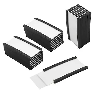 30 Set Magnetic Label Holder C Channel Magnet Cabinet Labels With White Pape... • $18.76