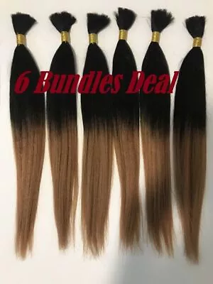 **6 Bundles Deal** 100% Human Hair/yaki Bulk/straight/16 ~20 /braiding/ • $19.99