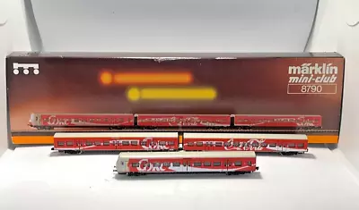 Z Scale Marklin Mini-Club 8790 Coca-Cola S-Bahn Commuter Cars 3 Set LEDs RARE(B) • $259.99