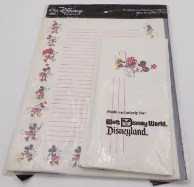 Disney World Disneyland Minnie Mouse Stationery 15 Sheets Paper 10 Envelopes • $7.19