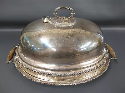 Antique Clan Cathcart Sheffield Silver Plate Domed Meat Food Plate Cover Warmer • $750