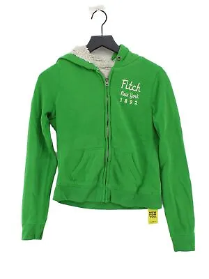 Abercrombie & Fitch Women's Hoodie M Green Cotton With Polyester Pullover • £9.60