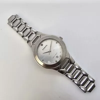 Fossil Arkitekt FS-2927 Silver Men Watch TESTED WORKING SELLING FOR PARTS AS IS • $16.85