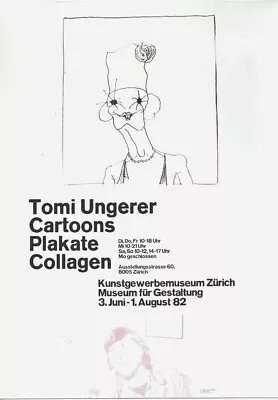 Original Vintage Poster TOMI UNGERER SWISS ART EXPO 1982 • $120