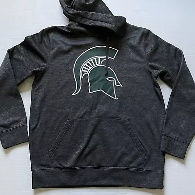 Michigan State Spartans Sweater Mens M Gray Heathered Hoodie Sweatshirt Fanatics • $22.99