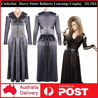 Harry Potter Bellatrix Lestrange Cosplay Costume Outfit Dress Party Halloween • $75.69