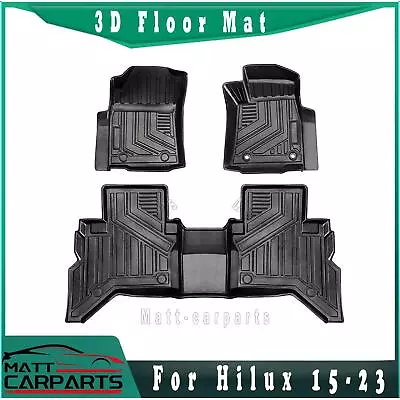 3D Car Floor Mats TPE Liner For Toyota Hilux N80 Auto 2016-Current • $69.99