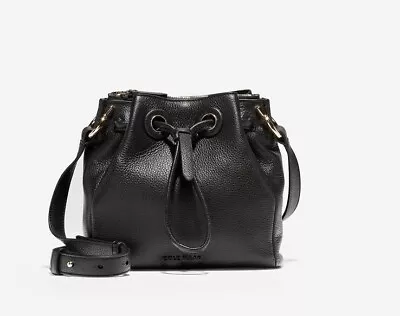 Cole Haan Black Leather Grand Ambition Bucket Bag Mini  NWOT • $88