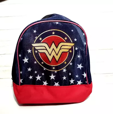 DC Comics Wonder Woman Small 12 X12  Red Blue Mesh Backpack • £14.48