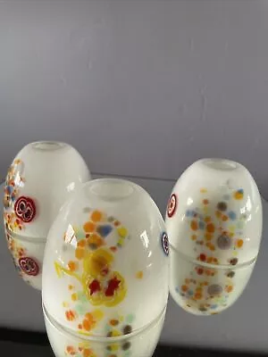 Murano Millefiori Minature Vintage Pendant Lights Pre-Owned! Stunning! Set Of 3! • $150