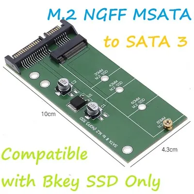 M.2 NGFF MSATA 2-in-1 Multiple Sized SSD To SATA III 3 Adapter Converter Card • £3.98