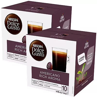 2x NESCAFE Dolce Gusto Cafe Americano Rich Aroma Coffee Pods 16 Capsules Free AU • $24.63