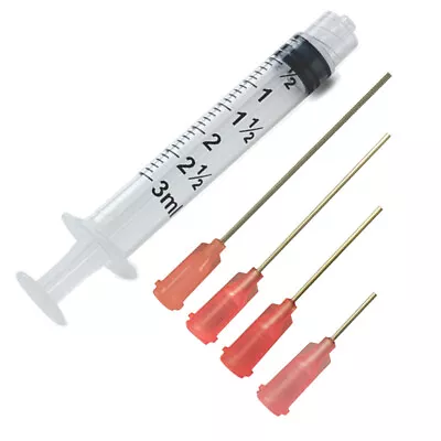 3cc 3ml INDUSTRIAL SYRINGES WITH 18 GA GAUGE BLUNT TIP NEEDLES 10 25 50 100 PC • $18.75