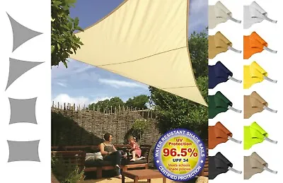 Kookaburra Shade Sail Water Resistant Sun Canopy Patio Awning Garden 96%UV Block • £14.98