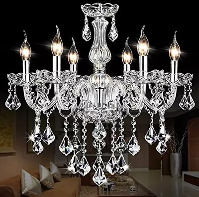 Maple Leaf Shape K9 Crystal Candle Chandeliers Lighting 6 Lights Bathroom Pendan • $134.15