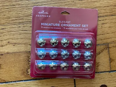 Hallmark Keepsake Elegant Miniature Christmas Ornament Set Of 15 GOLD SILVER • $11.25