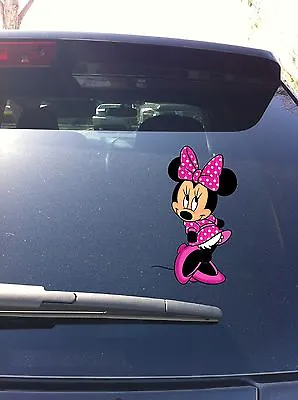 02-11 Minnie Mouse Bashful Car Window Vinyl Decal Sticker • $5