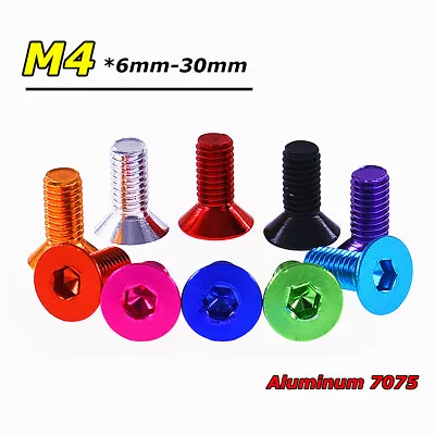 M4 Aluminum Alloy Flat / Countersunk Head Socket Cap Screw Allen Bolts L=6-30mm • $2.05