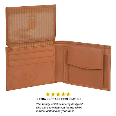 Minimalist Men's Leather Wallet With Coin Purse Pocket - Handmade New - RFID NEW • $12.99