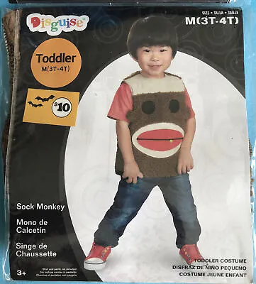 Toddler SOCK MONKEY Pull Over Vest Costume Size 3T/4T Dress Up Halloween NIP • $7.95