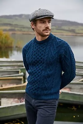 SAOL Aran Irish Fisherman Sweater Men's 100% Merino Wool Cable Knit Pullover • $84