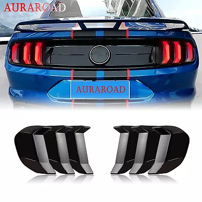 Tail Light Lamp Cover Guard Trim Frames Fits 2018-2022 Ford Mustang Gloss Black • $29.69