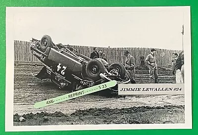 Found PHOTO Of NASCAR Race Car Driver JIMMIE LEWALLEN #24 Rolled On Dirt Track • $3.29