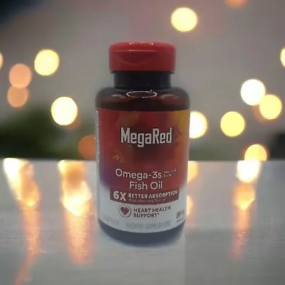 MegaRed Omega3 Fish Oil Supplement 800mg Advanced 6xAbsorption 80 Gels EXP 06/24 • $19.99